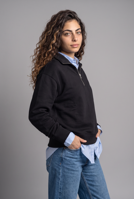 Easy Fit Cotton Half-Zip Sweatshirt