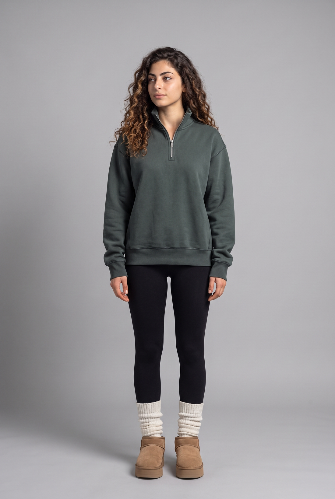 Easy Fit Cotton Half-Zip Sweatshirt