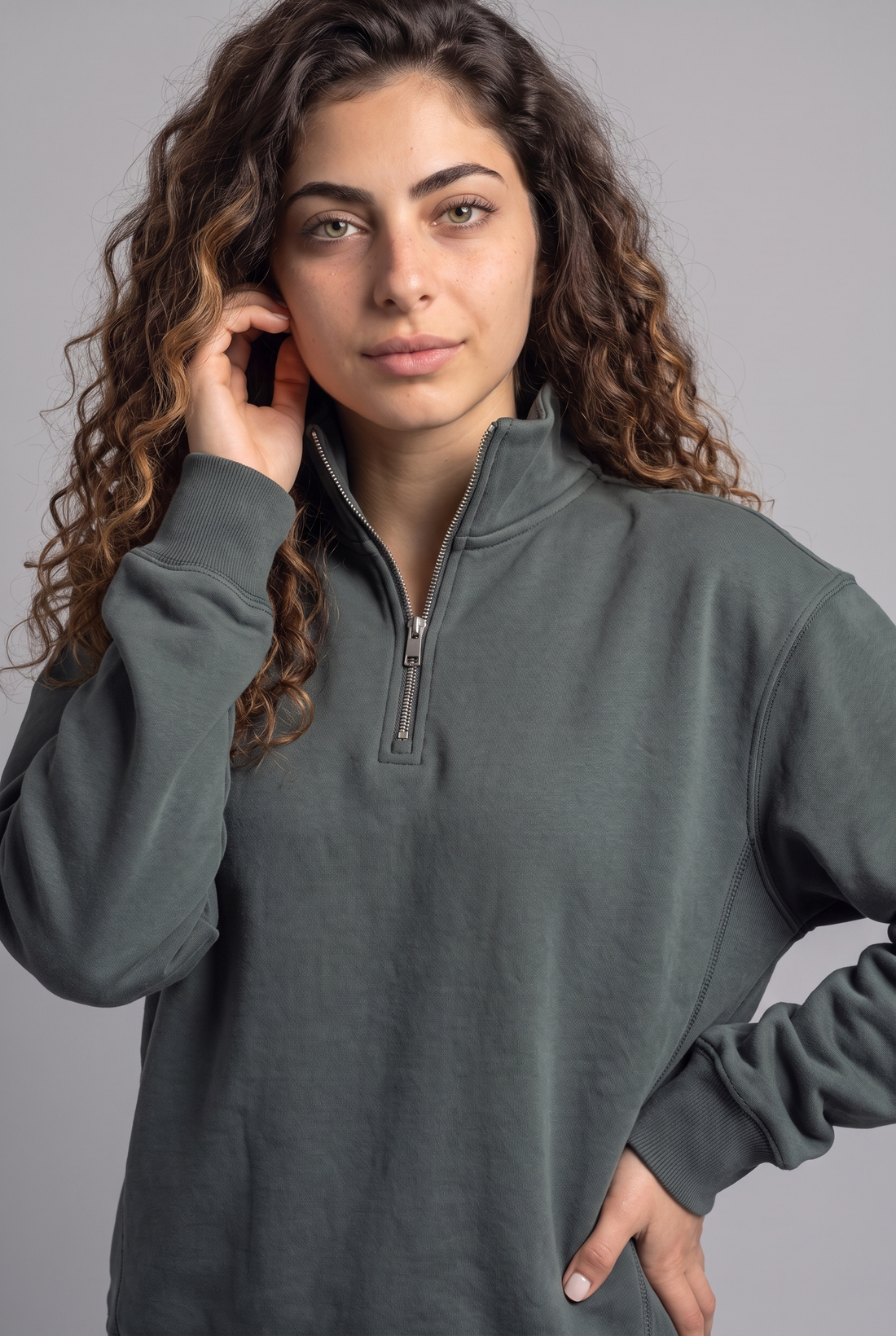 Easy Fit Cotton Half-Zip Sweatshirt