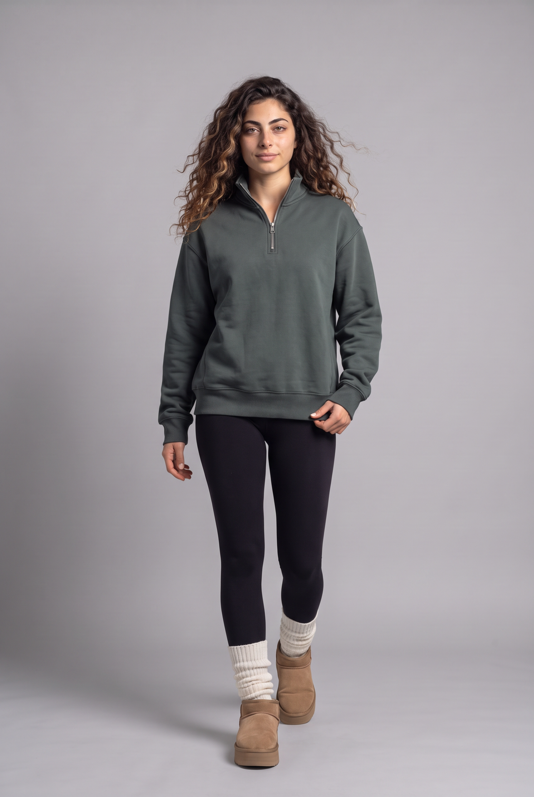 Easy Fit Cotton Half-Zip Sweatshirt