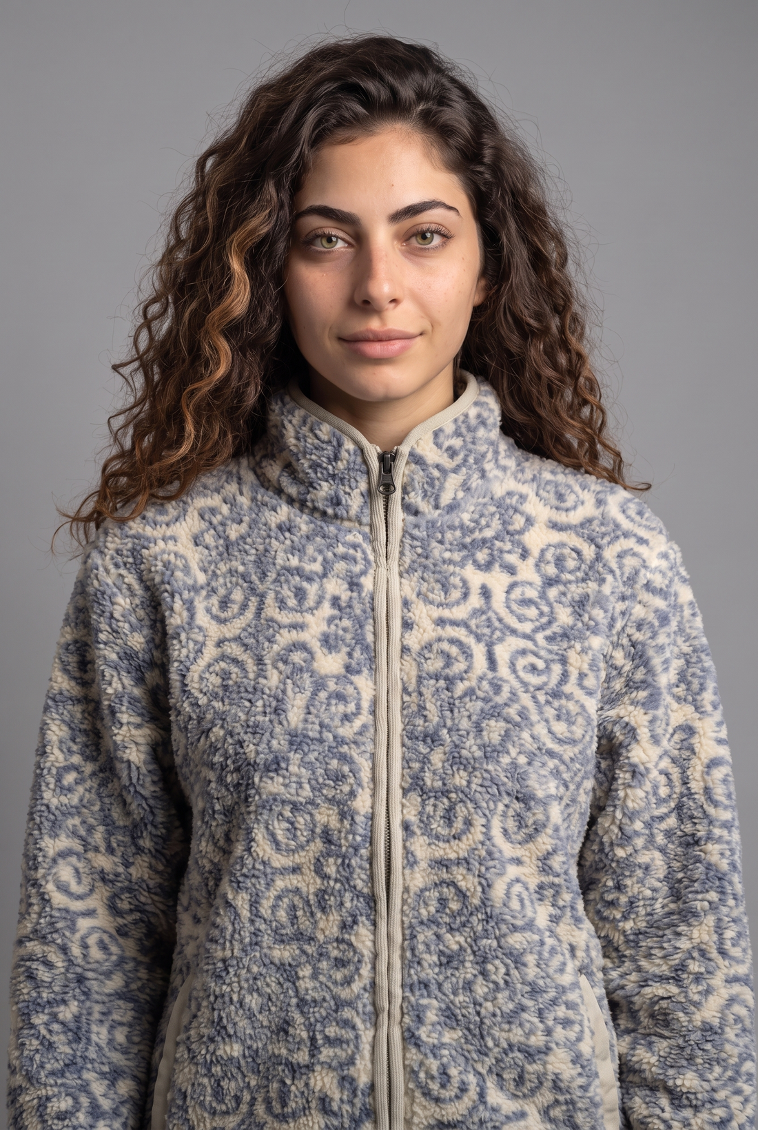 Azure Tile Sherpa Zip-Up Jacket