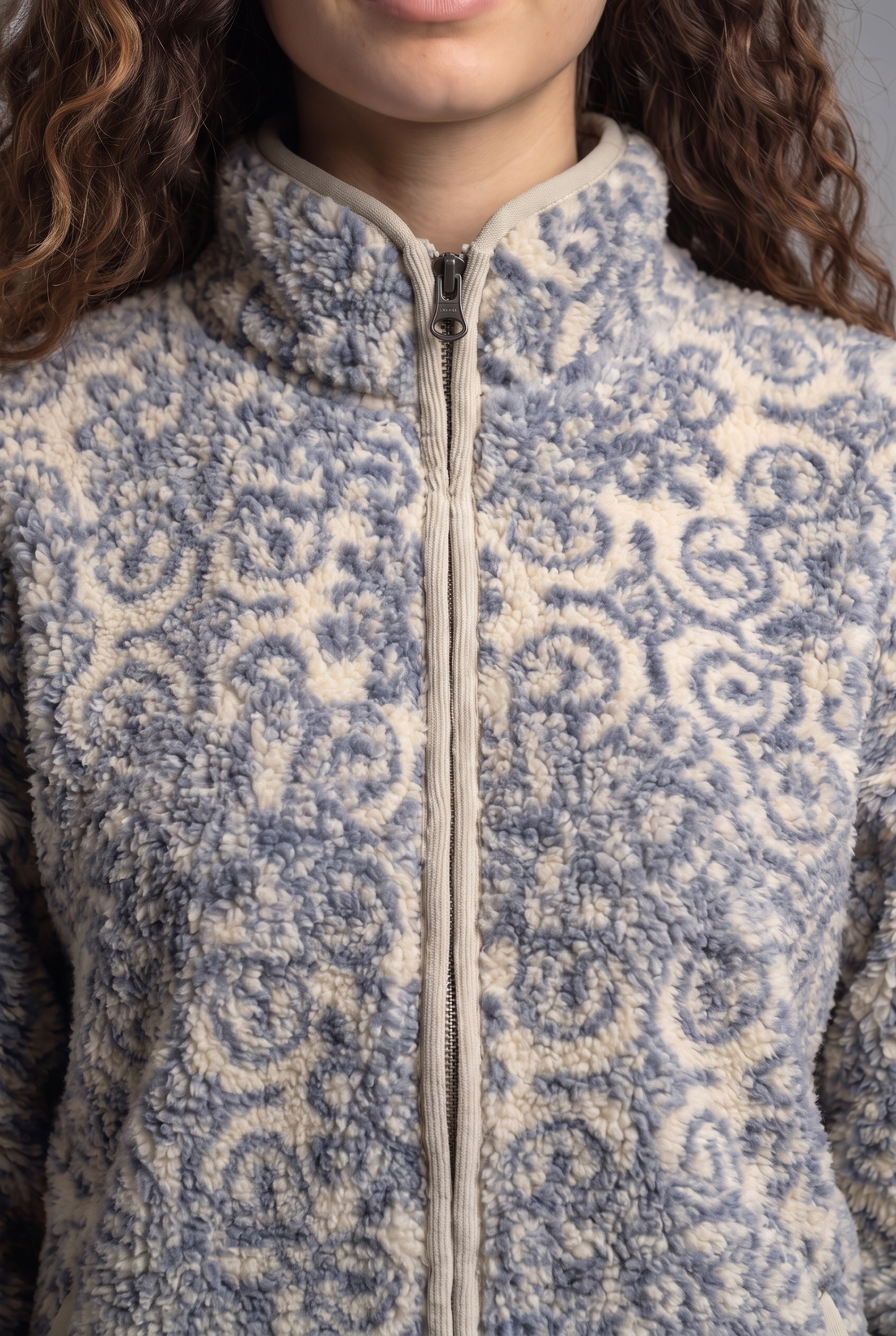 Azure Tile Sherpa Zip-Up Jacket