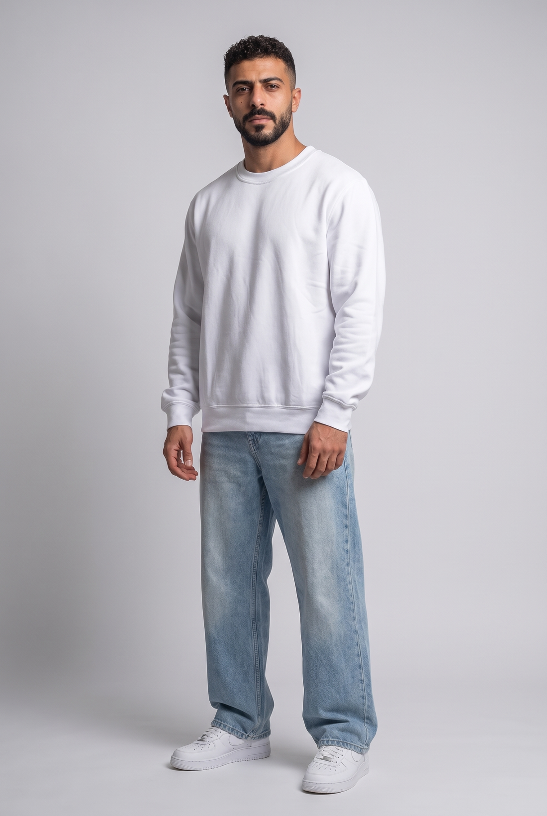 Melton Lined Crewneck - Basic- Sweatshirt