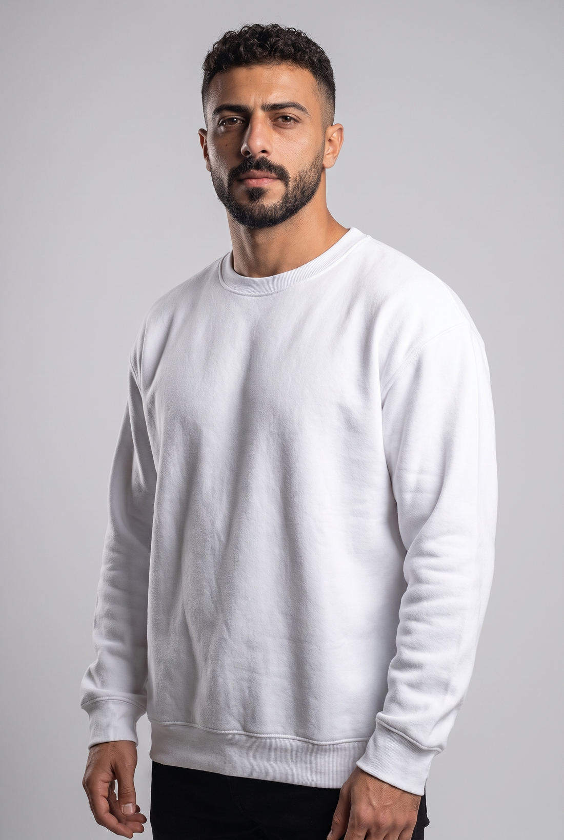 Melton Lined Crewneck - Basic- Sweatshirt