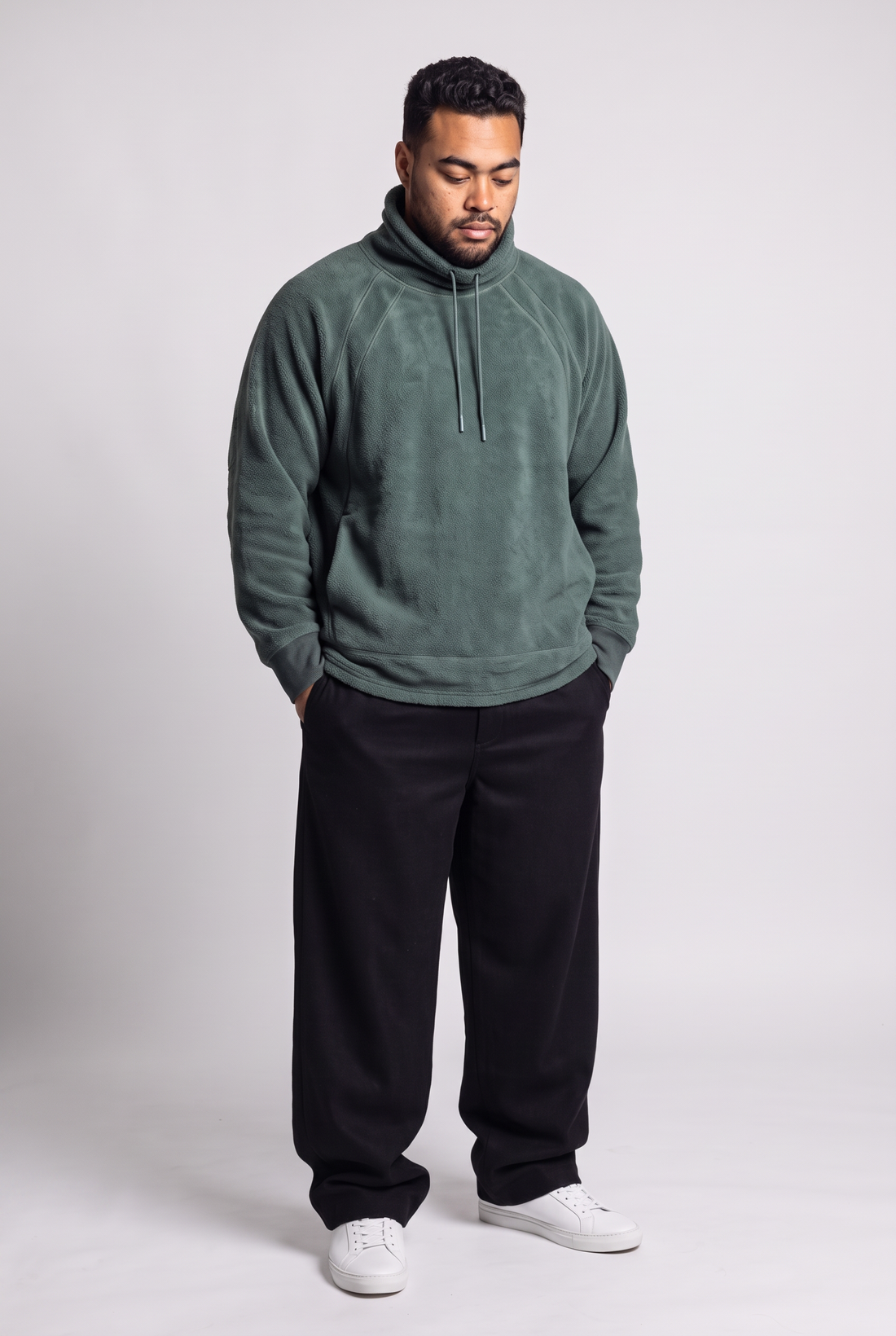Summit Fleece Funnel Neck Pullover -Sage Green -Big Size