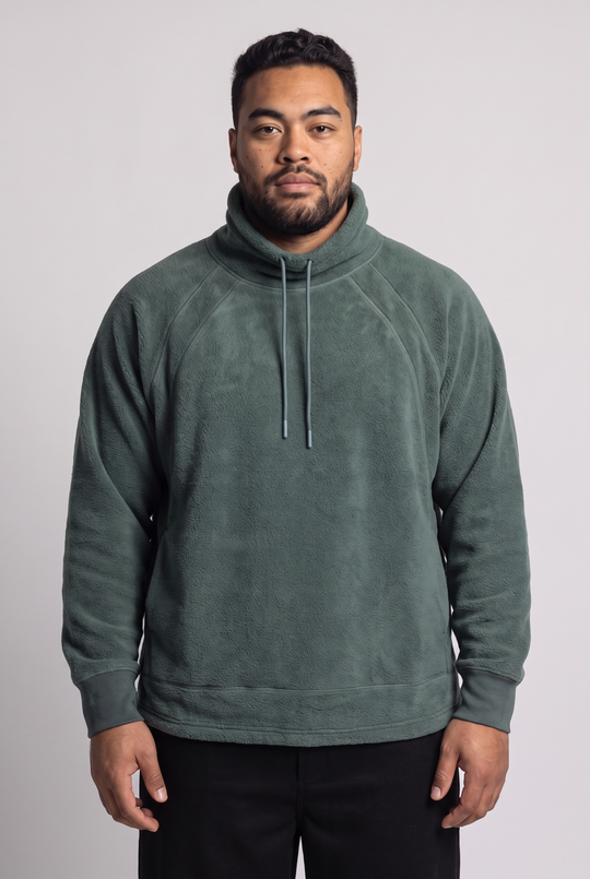 Summit Fleece Funnel Neck Pullover -Sage Green -Big Size