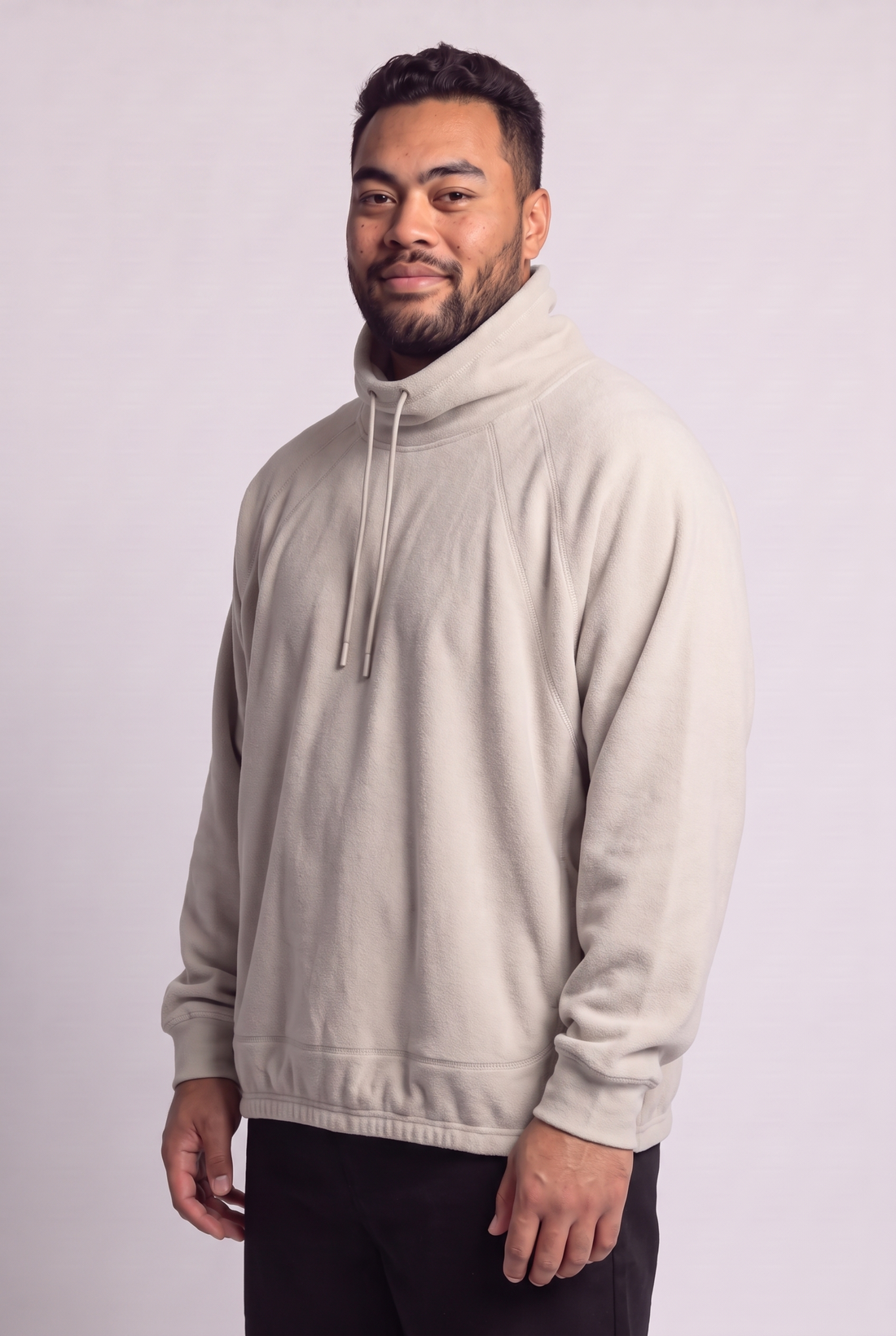 Summit Fleece Funnel Neck Pullover - Beige -Big Size