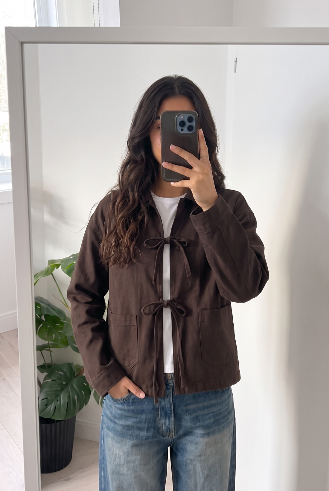 Statement Tie Denim Jacket