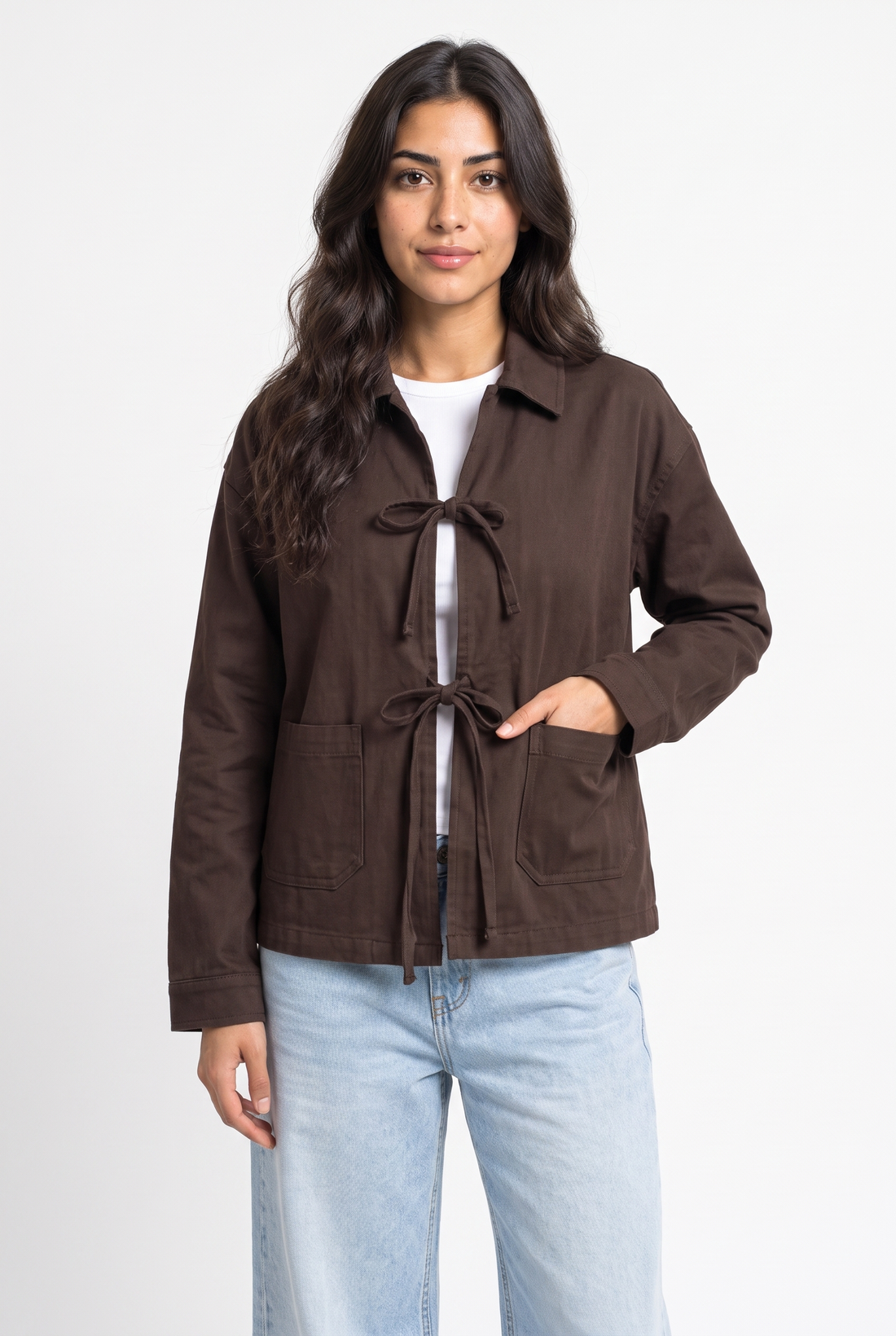 Statement Tie Denim Jacket