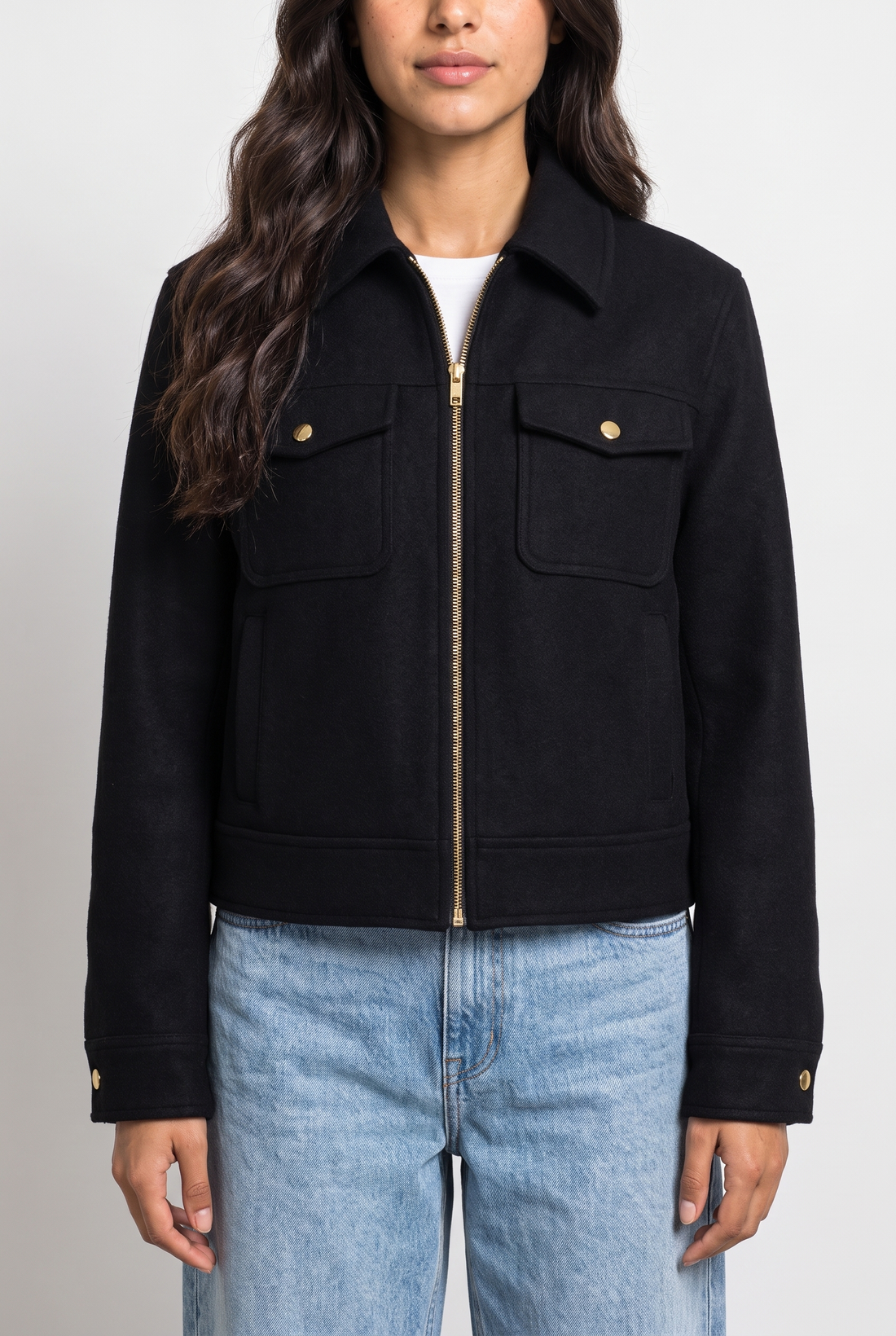 Cropped Utility Jacket with Pockets