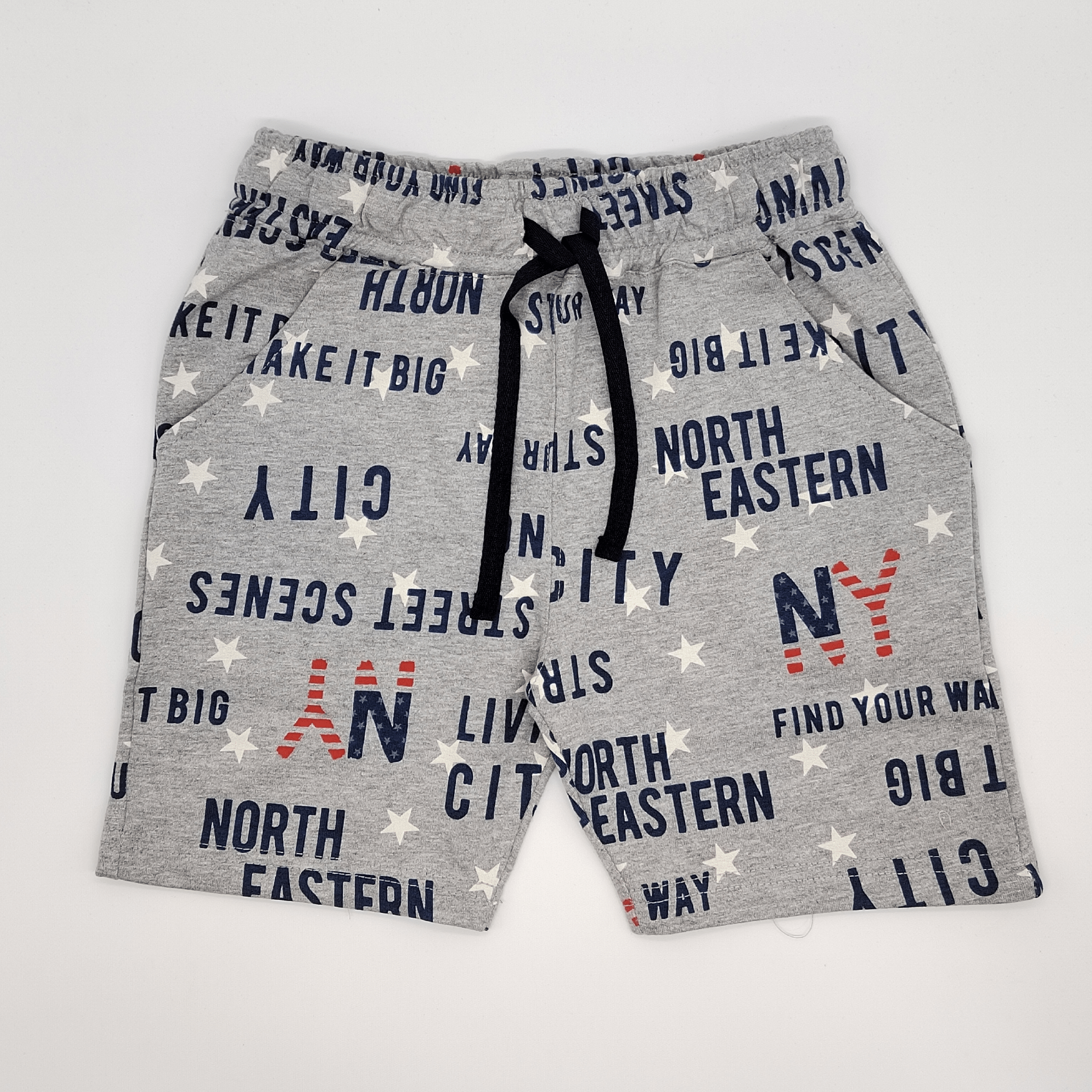 Kids Summer 23 Boys Shorts Boys Short - تصنيع محلي - Light Grey (writing)