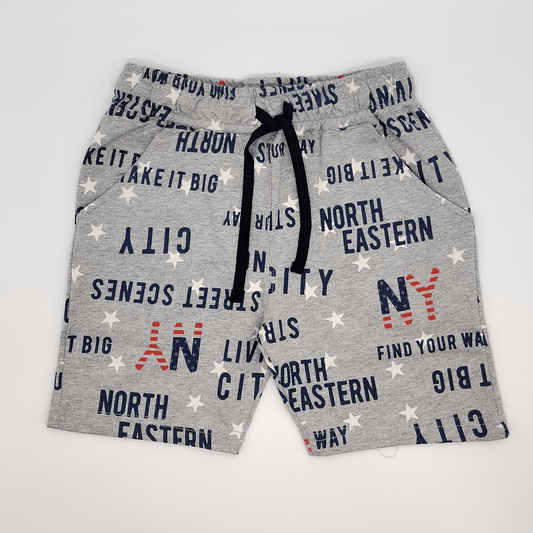 Kids Summer 23 Boys Shorts Boys Short - تصنيع محلي - Light Grey (writing)
