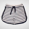 Kids Summer 23 Girls Shorts Girls Hot Short (Cotton) - "Stripped" - Light Rose x Black