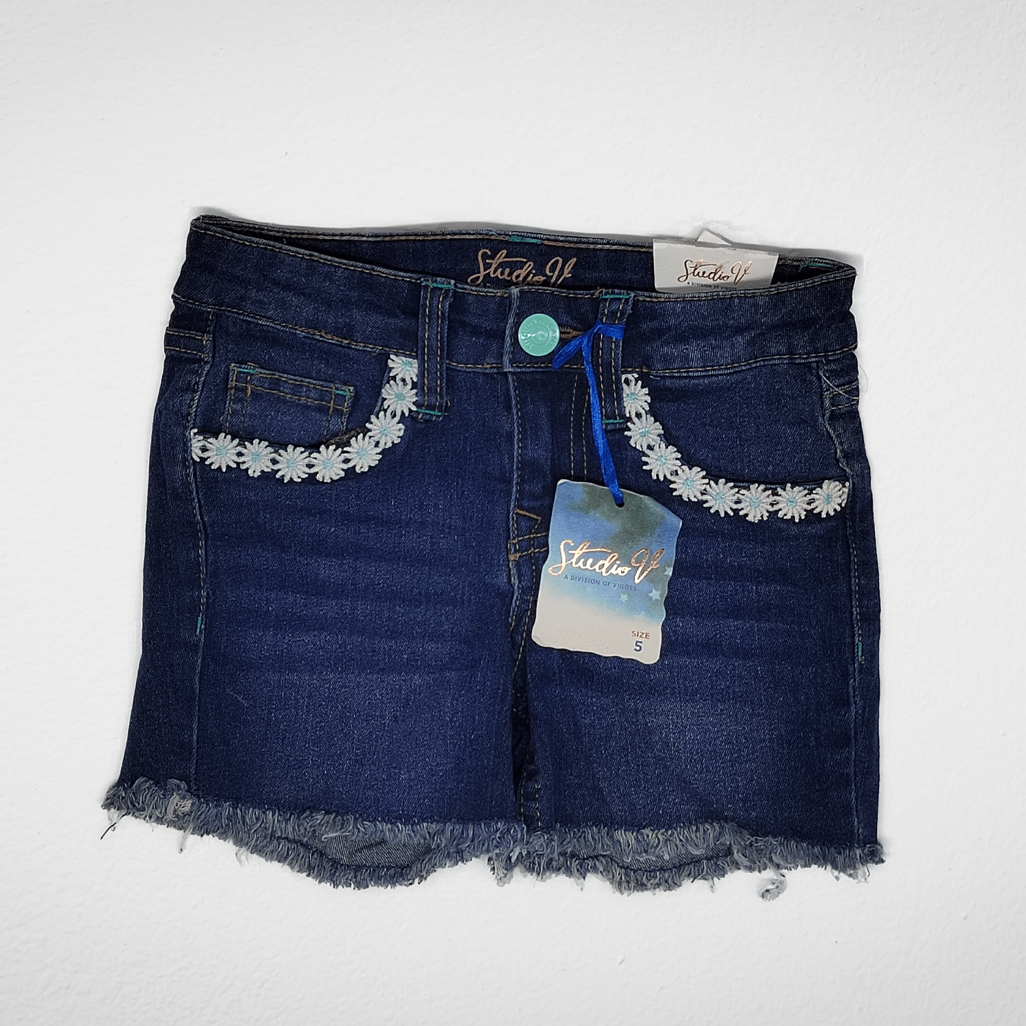 Kids Summer 23 Girls Shorts - Studio V - Blue Flowers 2