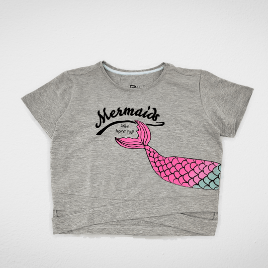 Kids Summer 23 Girls Tshirt Girls  Tshirt - "Mermaid" - Grey