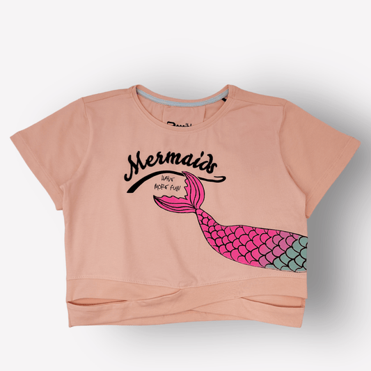 Kids Summer 23 Girls Tshirt Girls Tshirt - "Mermaid" - Pink