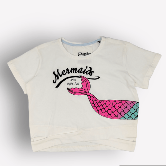 Kids Summer 23 Girls Tshirt Girls Tshirt - "Mermaid" - White