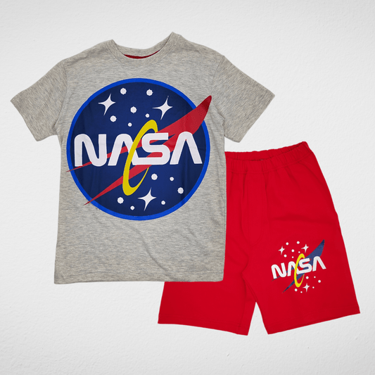 Kids Summer 23 Kids Pajama Boys Pajama Set (Tshirt & Short) - Nasa - Grey