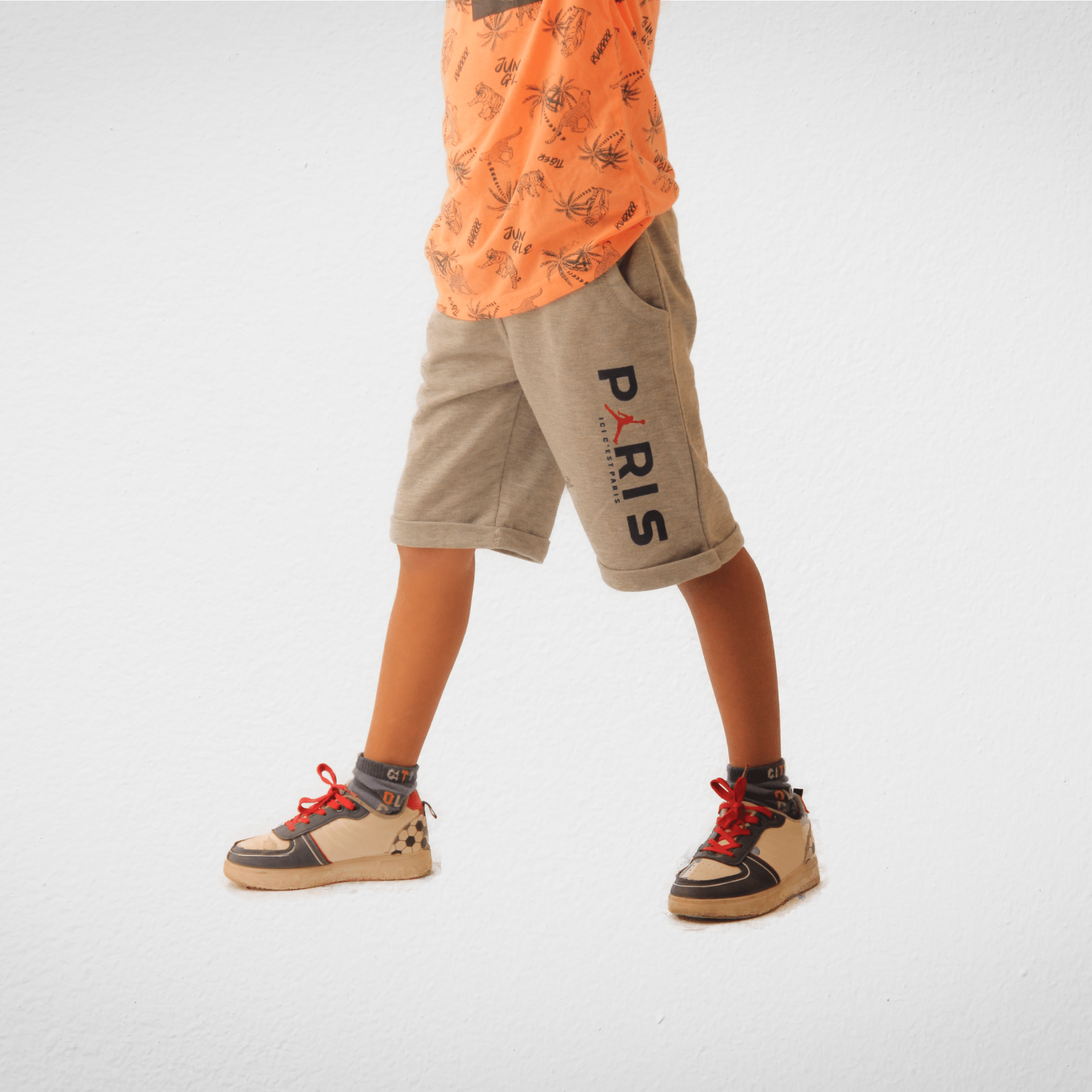 Kids Summer 23 Kids Short - PARIS - Grey