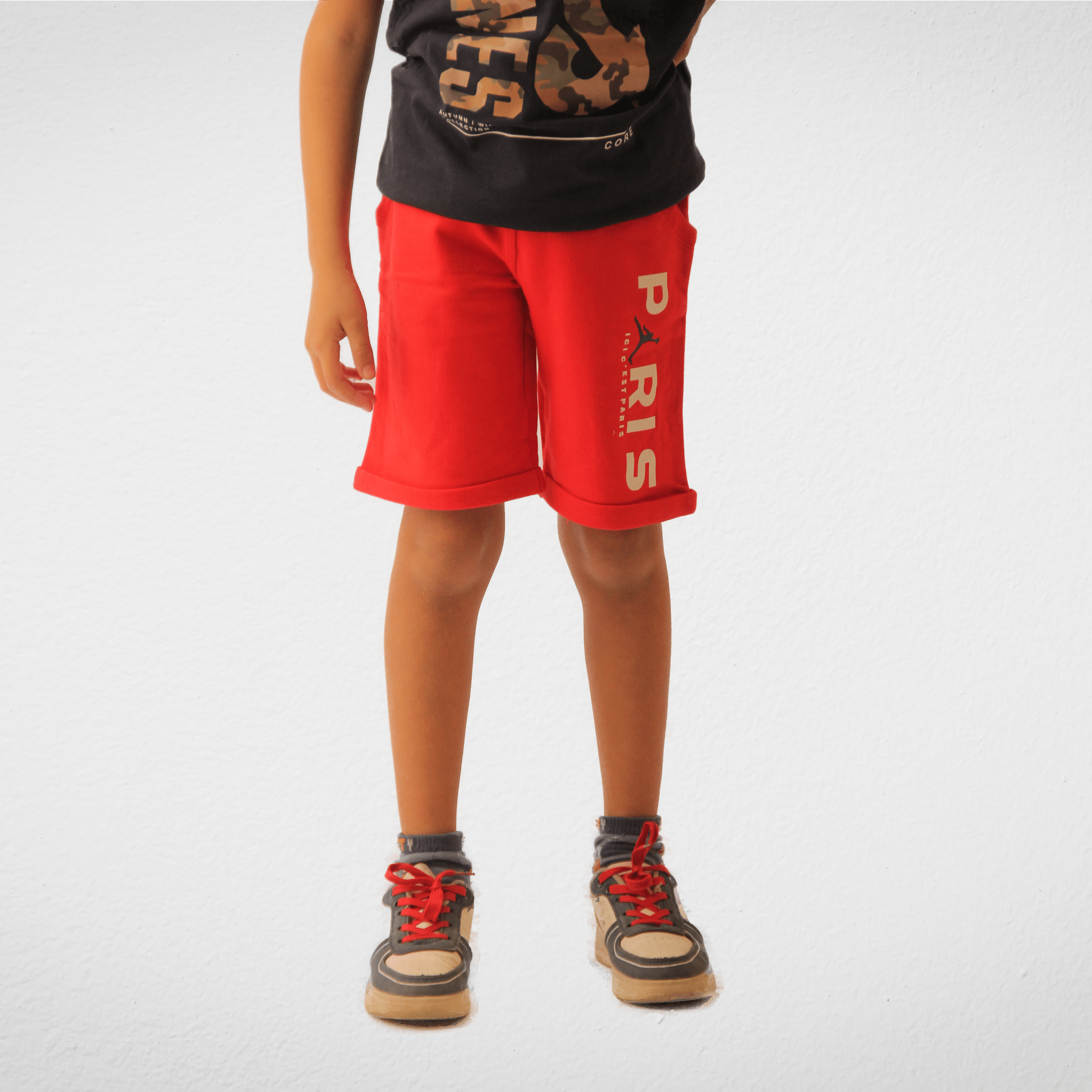 Kids Summer 23 Kids Short - PARIS - Red