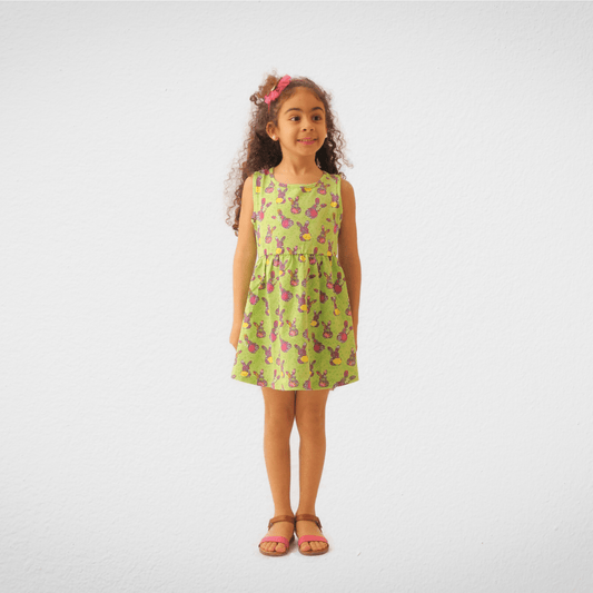 Kids Summer 23 Kids Training Set Cotton Girls Dress - Rabbit