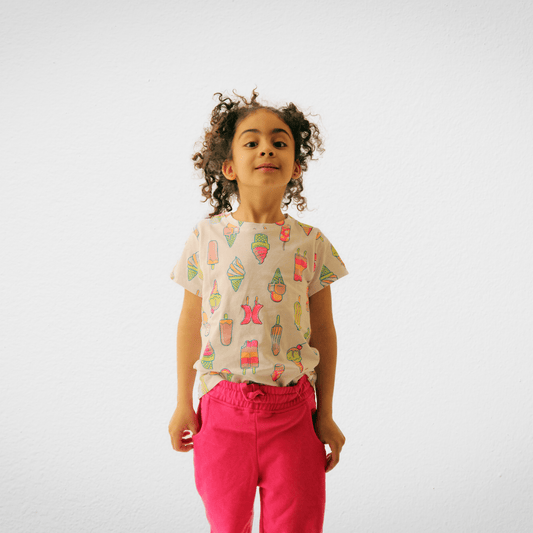 Kids Summer 23 Kids Tshirt Kids Kmart Tshirt - White + Ice Cream