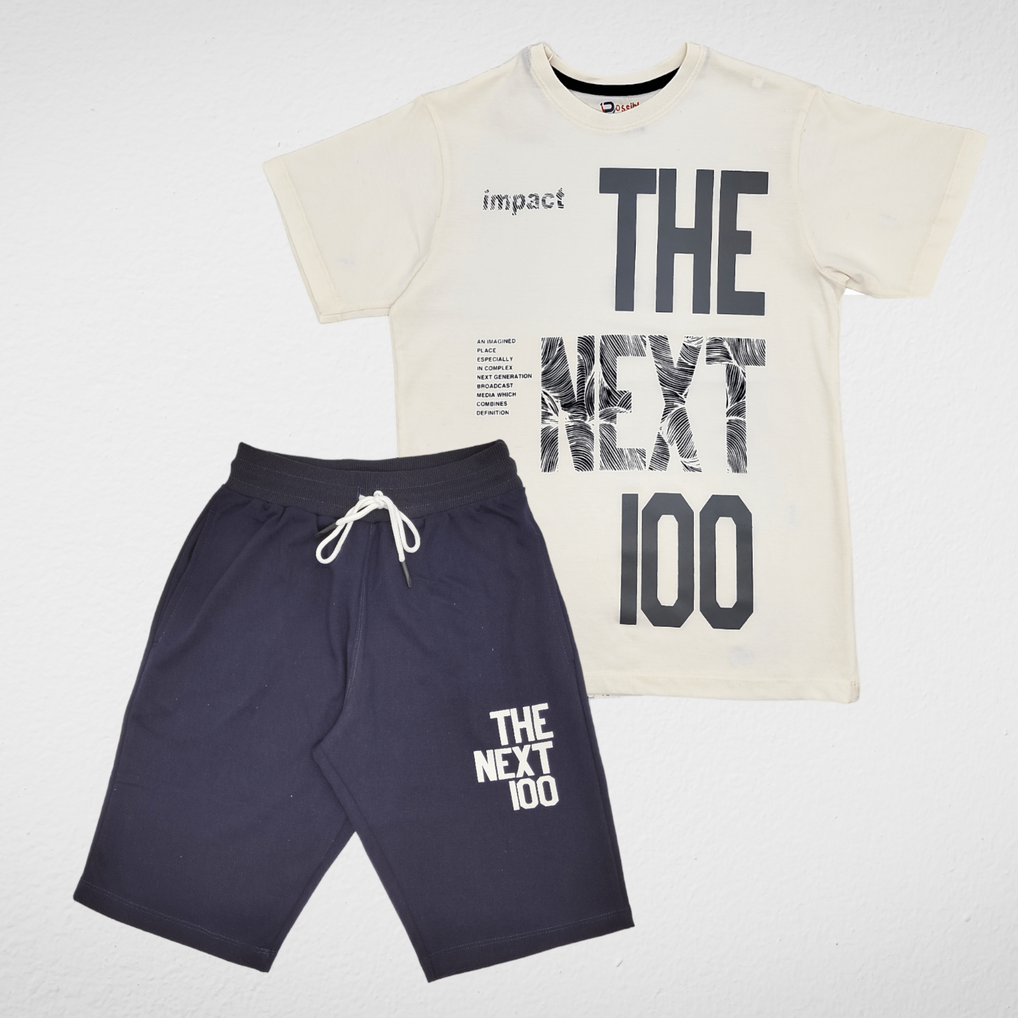 Kids Summer 23 Kids Tshirt Teens Set (Tshirt & Short) - White