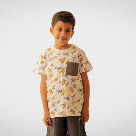 Kids Summer 23 Summer Sale 23 Boys Cotton Tshirt (pocket) - White