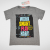 Kids Summer 23 Summer Sale 23 Boys T-shirt - "Work Smart Play Hard" - Grey