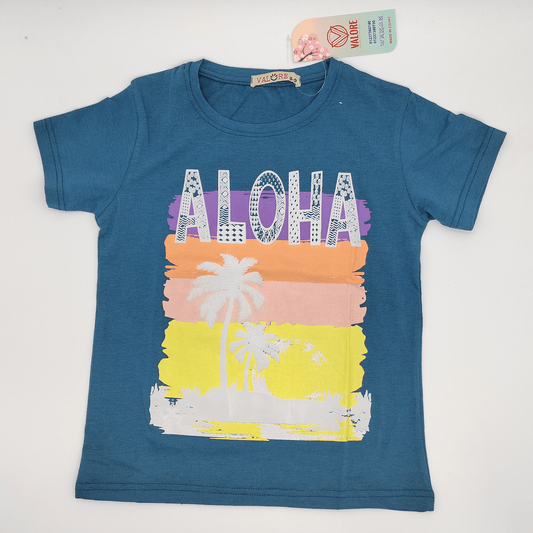 Kids Summer 23 Summer Sale 23 Boys Tshirt - تصنيع محلي - Green "Aloha"
