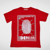 Kids Summer 23 Summer Sale 23 Boys Tshirt - "Raw Denim - Finger Print" - Red