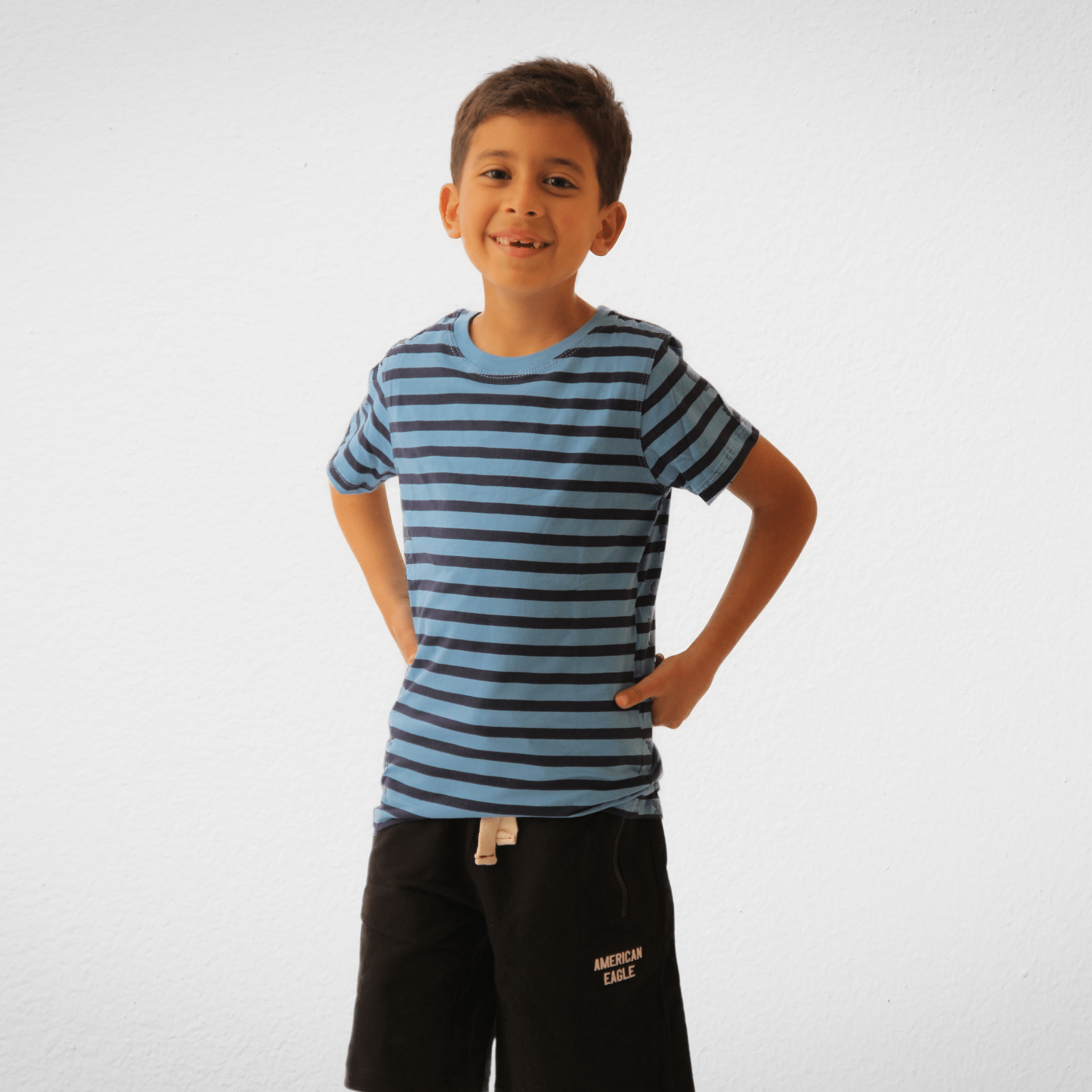 Kids Summer 23 Summer Sale 23 Kids (Boys) Cotton Tshirt (Kiki & Koko) - Blue stripped