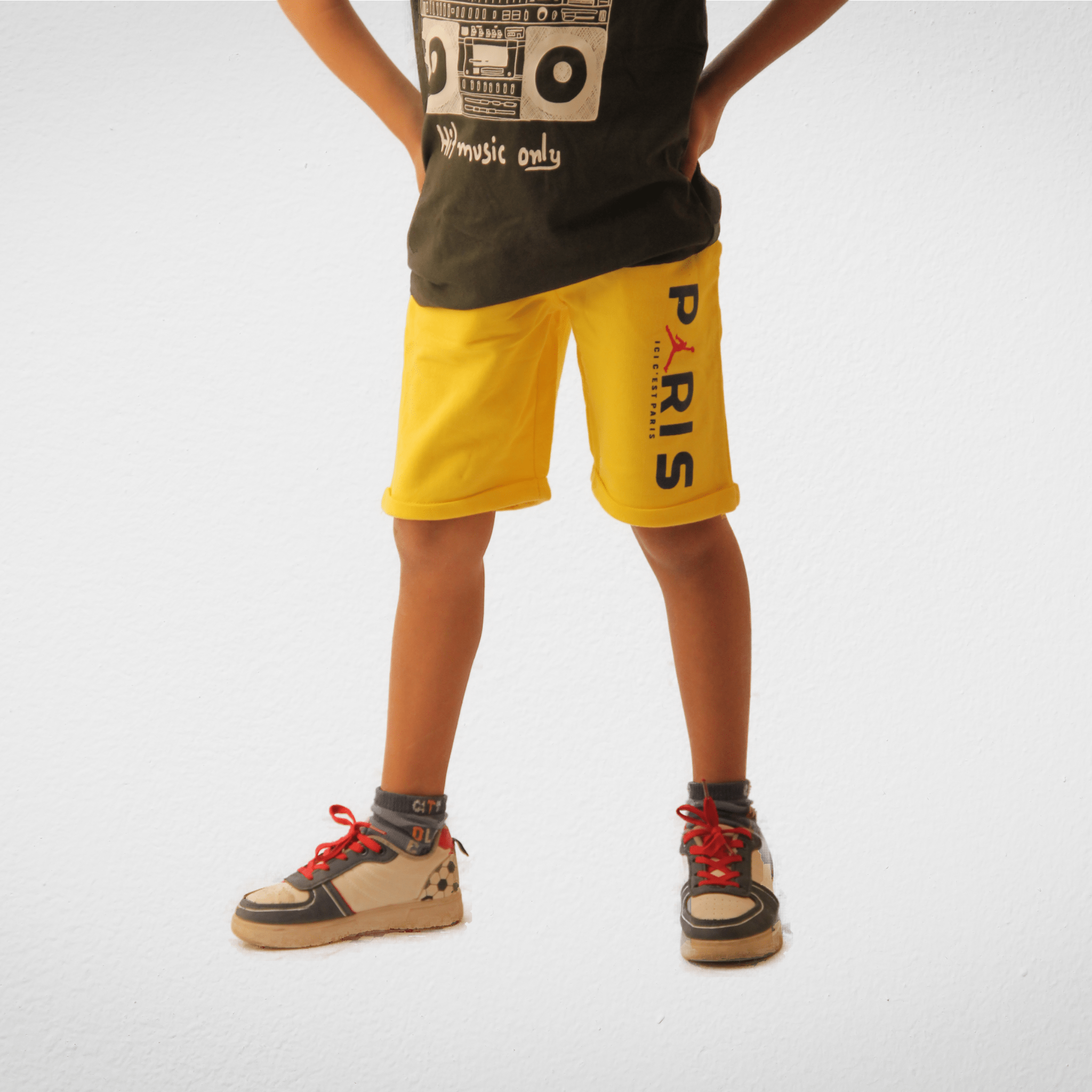 Kids Summer 23 Summer Sale 23 Kids Short - PARIS - Yellow