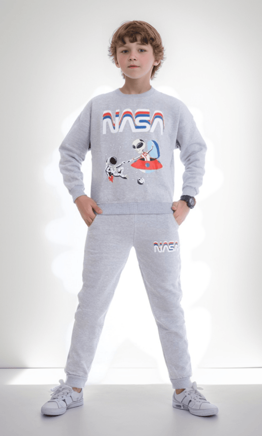 Kids Winter 24 Kids Pajama Boys Pajama Set (Sweatshirt + Pants) - NASA