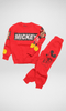 Kids Winter 24 Kids Pajama Girls Pajama Set (Sweatshirt + Pants) - Mickey (Red)