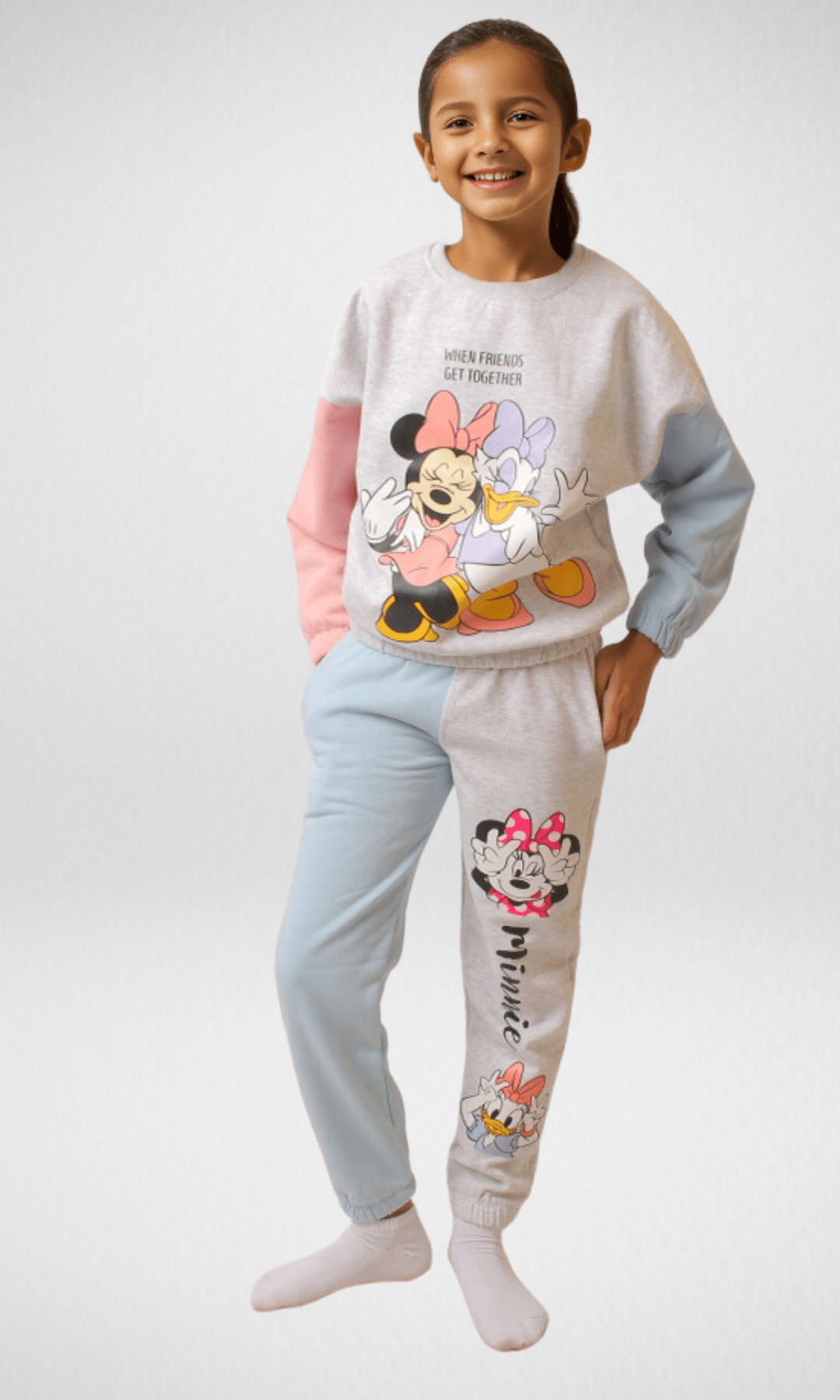 Kids Winter 24 Kids Pajama Girls Pajama Set (Sweatshirt + Pants) - Minnie