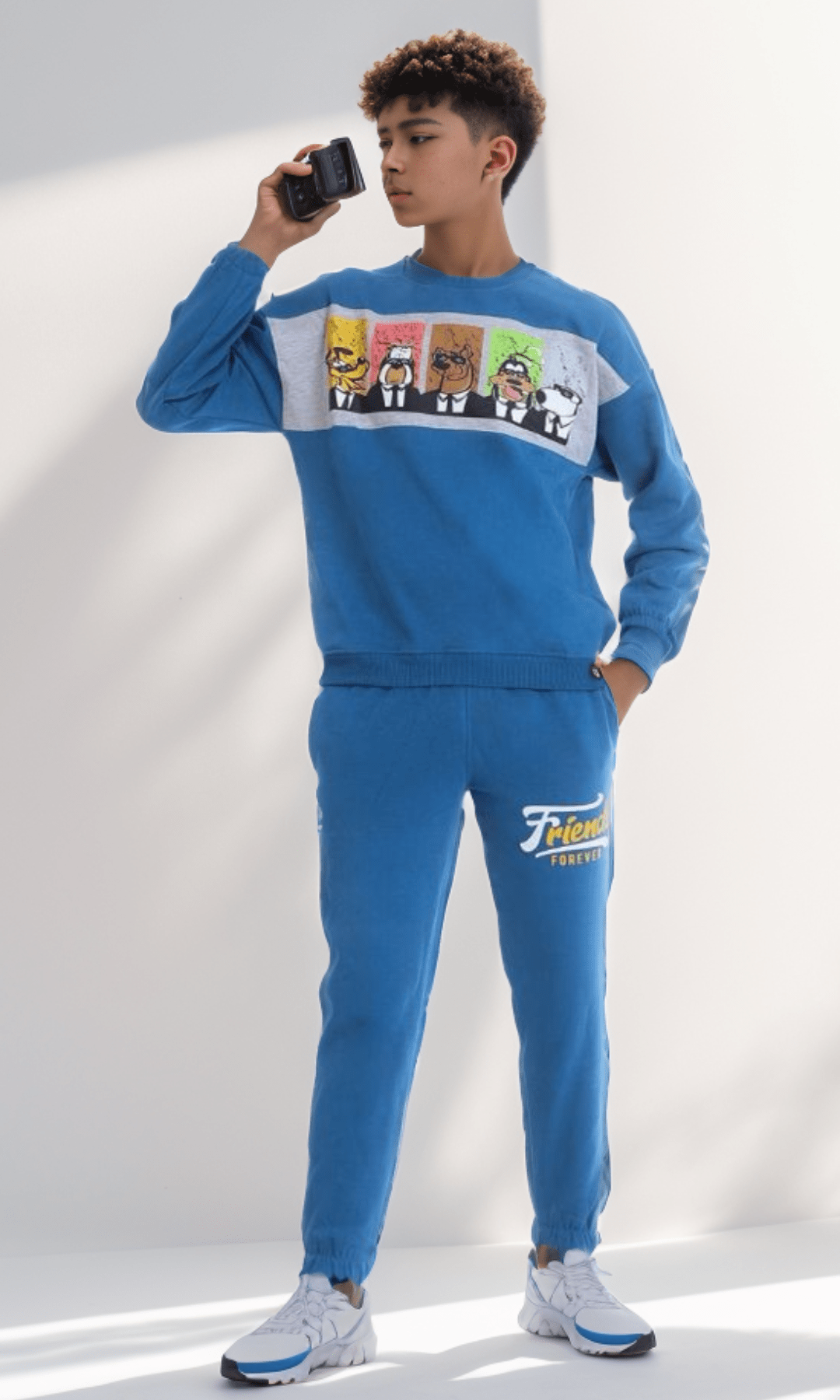 Kids Winter 24 Kids Pajama Teens Possible Pajama Set - Dogs In Style (Blue)