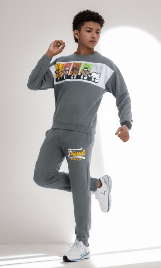 Kids Winter 24 Kids Pajama Teens Possible Pajama Set - Dogs In Style (Dark Green)