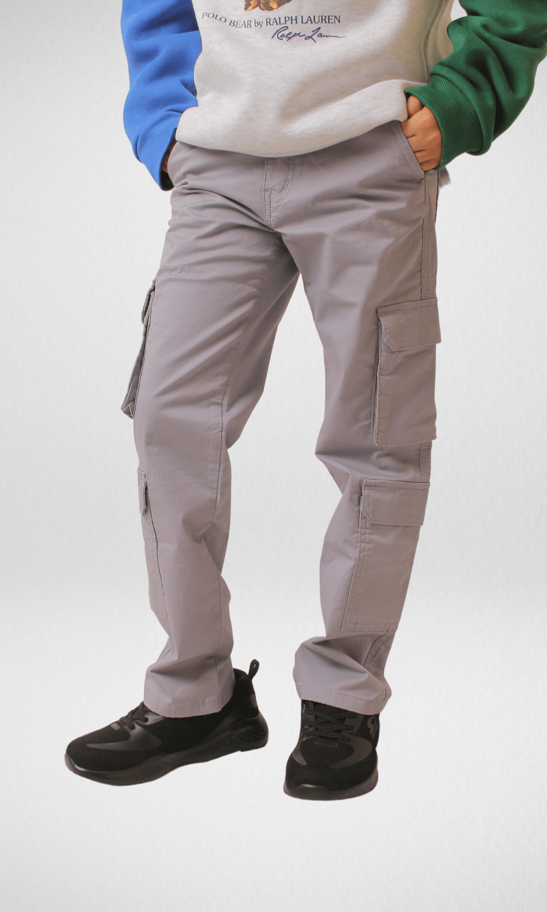 Kids Winter 24 Kids Pants KIDS Bershka Cargo Pants - Grey
