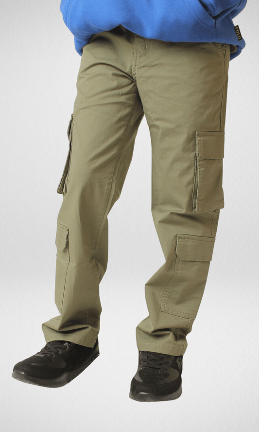 Kids Winter 24 Kids Pants KIDS Bershka Cargo Pants - Olive Green