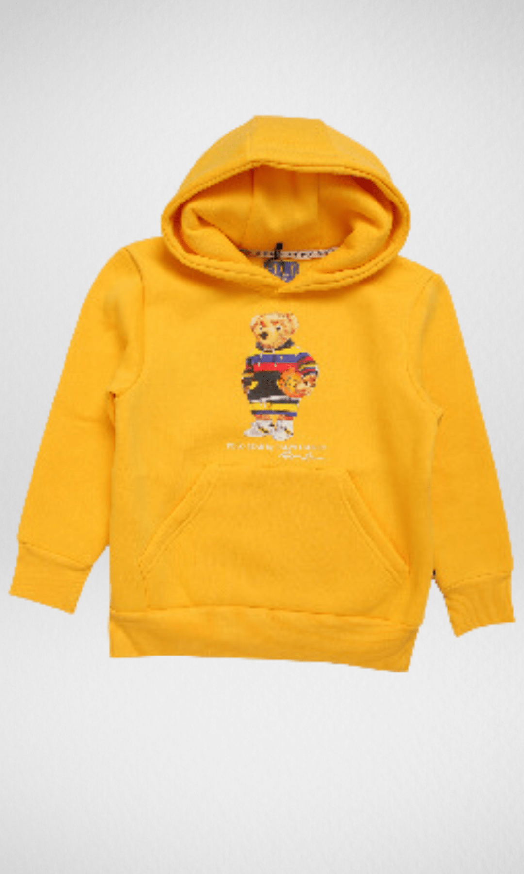 Kids Winter 24 Kids Sweatshirt Kids Hoodie Polo Bear - Yellow