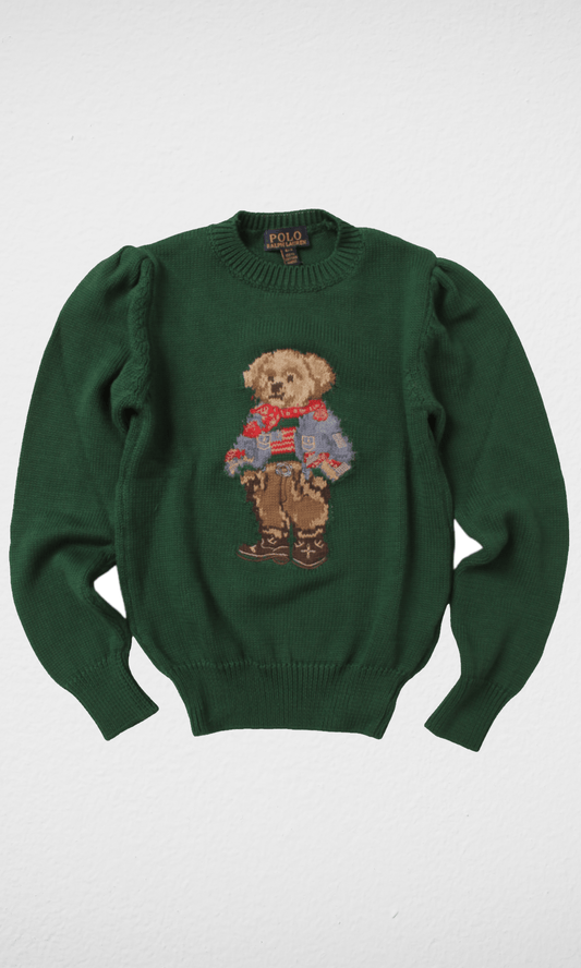 Kids Winter 24 Kids Sweatshirt Kids RL Polo Bear Pullover - Green