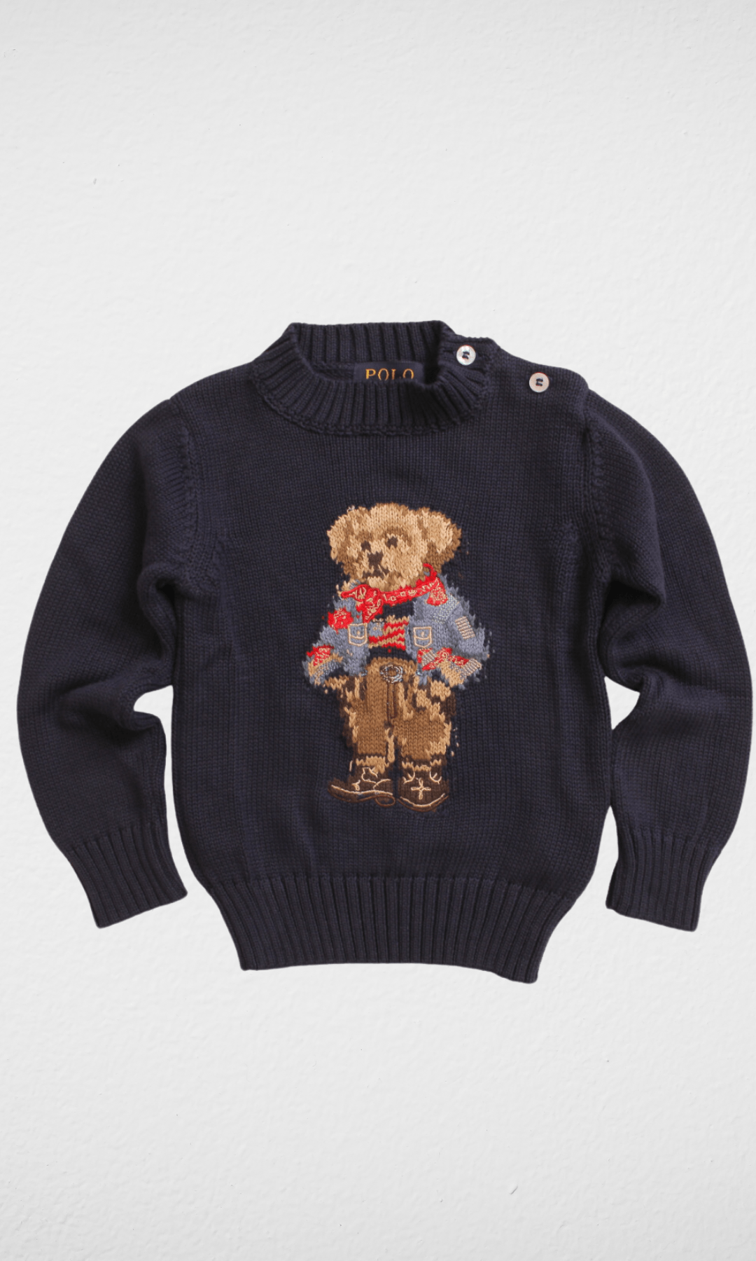 Kids Winter 24 Kids Sweatshirt Kids(Small) RL Polo Bear Pullover - Dark Blue