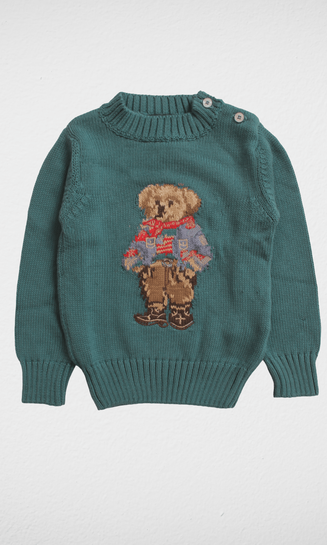 Kids Winter 24 Kids Sweatshirt Kids(Small) RL Polo Bear Pullover - Petrol