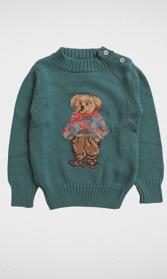 Kids Winter 24 Kids Sweatshirt Kids(Small) RL Polo Bear Pullover - Petrol