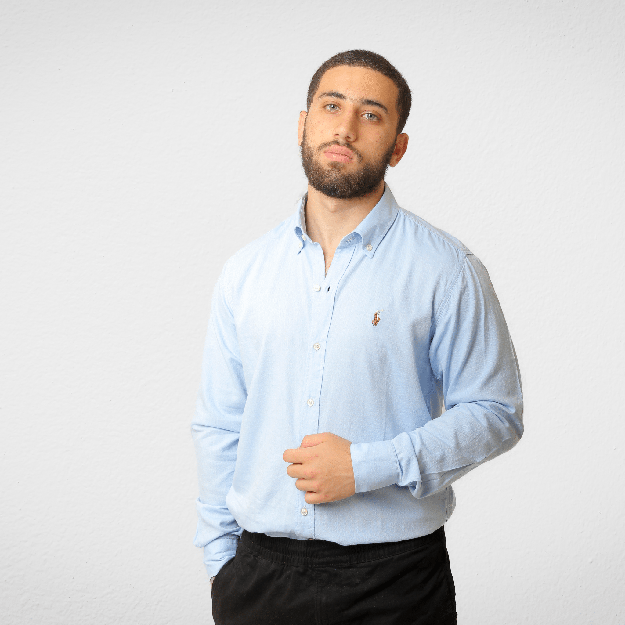 Men Summer 23 Men Polo's Men POLO Shirt - Plain - Baby Blue