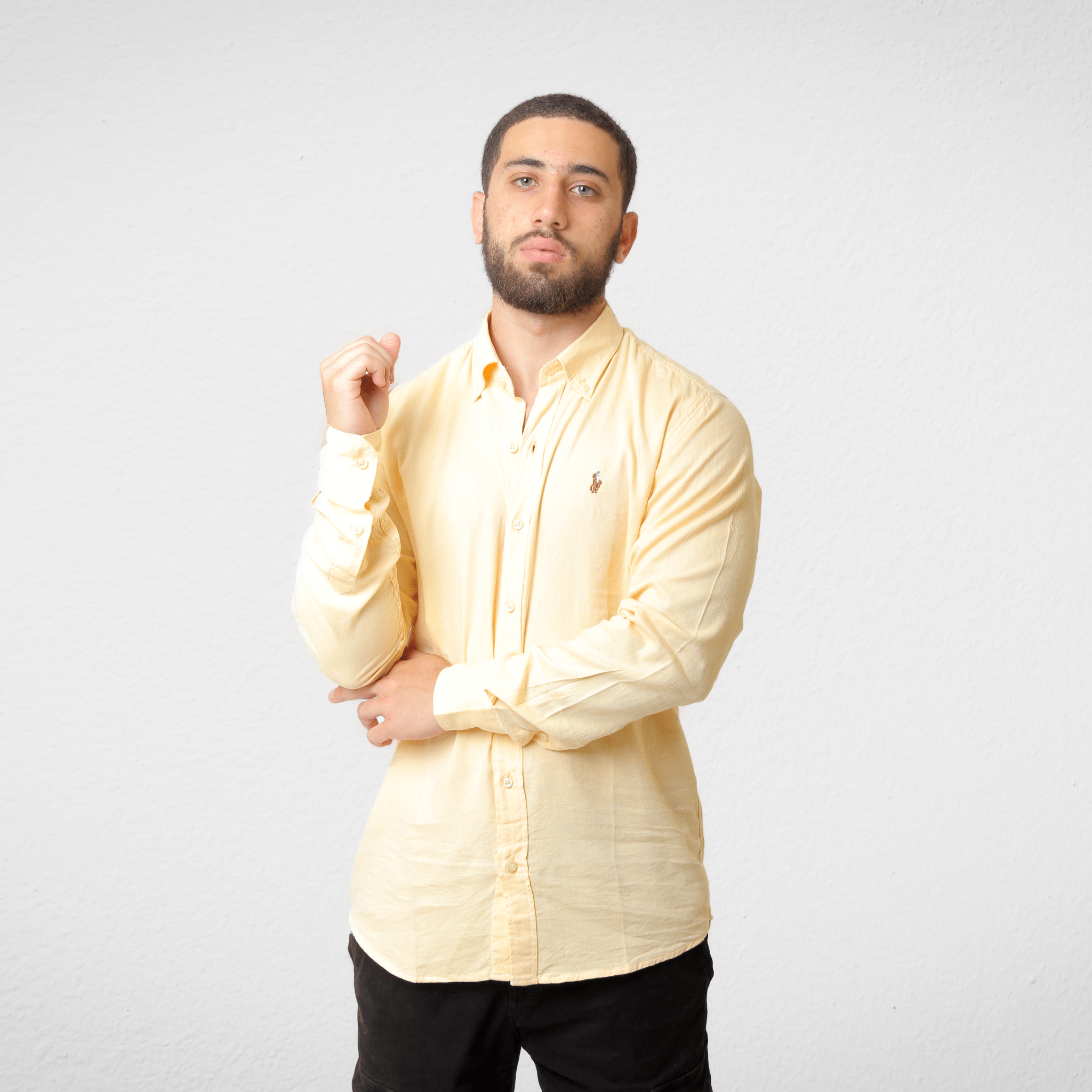 Men Summer 23 Men Shirt Men POLO Shirt - Plain - Yellow