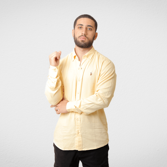 Men Summer 23 Men Shirt Men POLO Shirt - Plain - Yellow