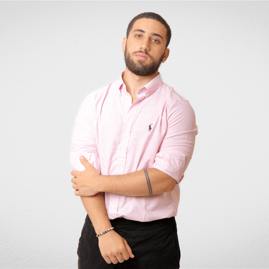 Men Summer 23 Men Shirt Men POLO Shirt - Stripped - Pink x White