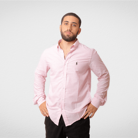 Men Summer 23 Men Shirt Men POLO Shirt - Stripped - Pink x White